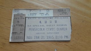 Kiss Pensacola Civic Center Grand Opening Animalize Concert Ticket,  1/21/1985