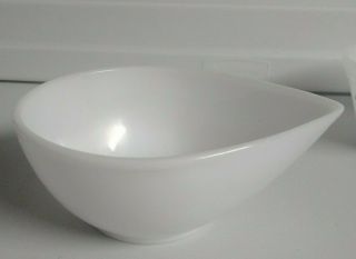 Vintage Fire - King Milk Glass White Teardrop Bowl Tear Drop