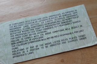 KISS Lick It Up Concert Ticket,  January 4,  1984 Mississippi Coast Coliseum 3