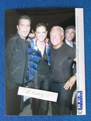 Press Photo - 8 " X6 " - Ricky Martin & Giorgio Armani & Rebecca De Alba