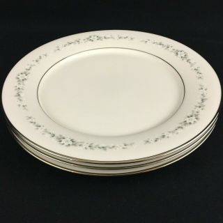 Set Of 3 Dinner Plates 10 1/2 " By Noritake Heather White Floral 7548 Japan