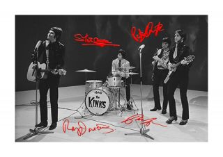 The Kinks 1975 A4 Signed Photograph Picture Poster With Choice Of Frame
