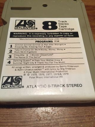 ABBA/ Greatest Hits Vol.  2 1979 Polar Records 8 Track Tape 4