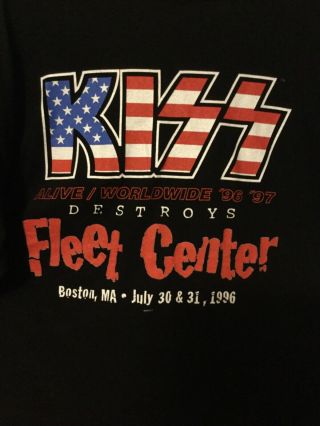 July 30 & 31,  1996 Boston Kiss Alive tour t shirt 100 cotton XL,  Fleet Center 5