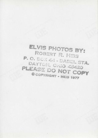 Elvis Presley Concert Photo - Rainbow 1977 - Jim Curtin Vintage Rare 2