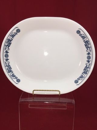 Corning Corelle Old Town Blue Oval Serving Platter 12 " X 10” Microwaveable Usa