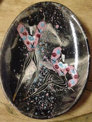California Pottery Marc Bellaire Ceramic " Mardi Gras " Oval Egg - Shape Signed