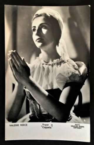 Valerie Reece.  Rare 1958 Real Photograph Postcard.  The Royal Ballet.  Coppelia