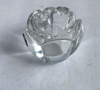 Vintage Royal Copenhagen Crystal Lotus Flower Bowl Candle Holder Denmark
