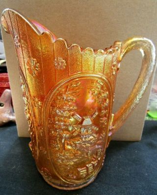 Vintage Imperial Carnival Glass Marigold Luster Windmill Water Pitcher 8 1/2 "