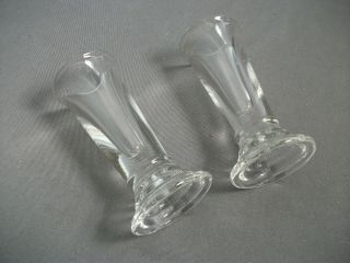 VINTAGE SET OF 2 HEAVY GLASS ICE CREAM CONE HOLDERS - CLEAR - SODA FOUNTAIN 108 3