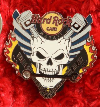 Hard Rock Cafe Pin Makati Philippines Biker Skull Motorcycle Engine Wrench Logo