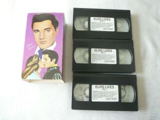 Elvis Presley Lives 3 Vhs Tape Set With Bonus