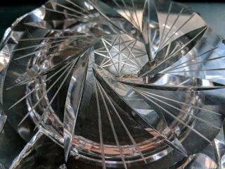 Vtg Lead Crystal Ashtray Bohemian Czech Glass HIgh Clarity 8 Point Star EUC 3