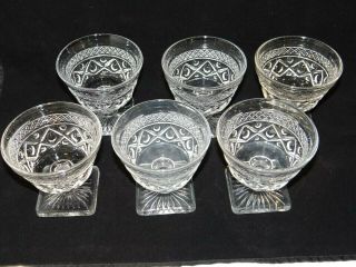 Set Of 6 - Imperial Glass Ohio Cape Cod Clear Crystal Sherbet Champagne Pressed