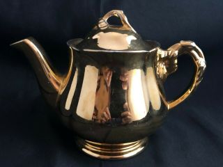 Royal Winton Gold Teapot In The Golden Age Pattern