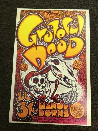 Grateful Dead Manor Downs 1982 Cardstock Concert Poster 12 " X 18 "