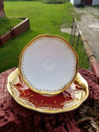 Royal Albert Teacup and saucer Royal Albert magnificent red and gold 2