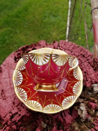 Royal Albert Teacup and saucer Royal Albert magnificent red and gold 3