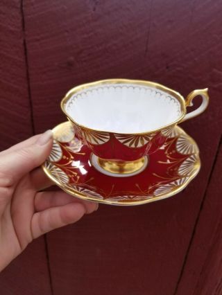 Royal Albert Teacup and saucer Royal Albert magnificent red and gold 5