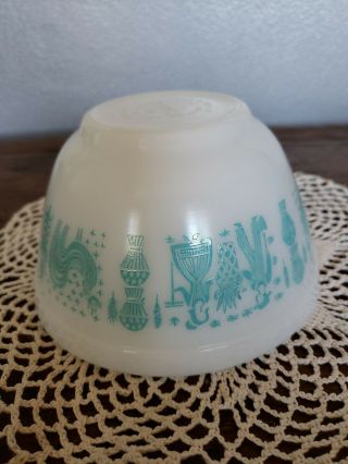Vintage Pyrex Mixing Bowl Turquoise On White Amish Butterprint 1 1/2 Pint 401