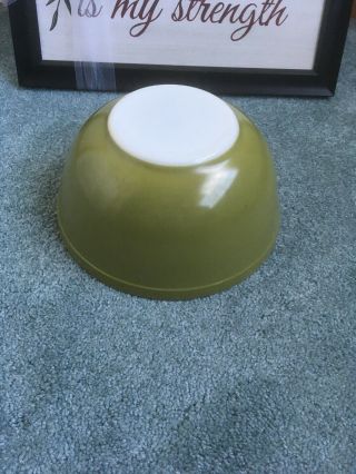 Vintage 1950s Pyrex Primary Color Olive Green Nesting Mixing Bowl 403 2 1/2 Qt.