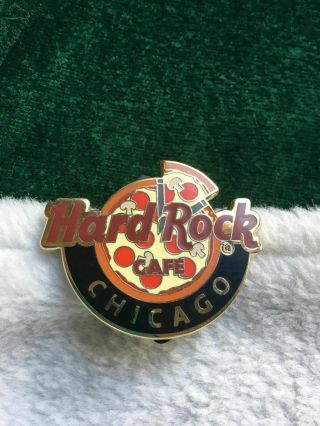 Hard Rock Cafe Pin Chicago Global Logo Series - Chicago Pizza W Slice Cut