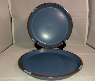 Set Of 2 Dansk Mesa Sky Blue Dinner Plates - Made In Japan