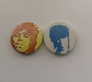 Vintage Keith Richards - Rolling Stones 2 Metal Pin Badges Circa Late 70s