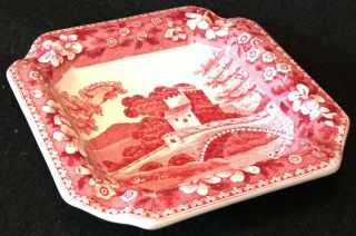 Vintage C.  1930s Spode Tower Pink 4 " Square Ashtray - Old Backstamp - Perfect