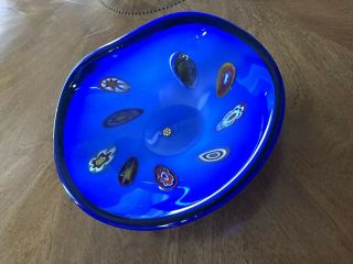 Vintage Murano Glass Bowl Blue