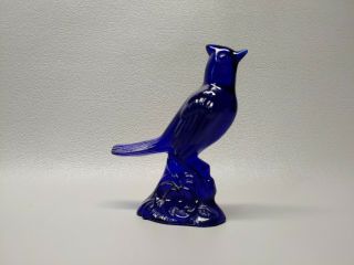 Mosser Art Glass Cardinal Bird Figurine 5 1/4 " Blue