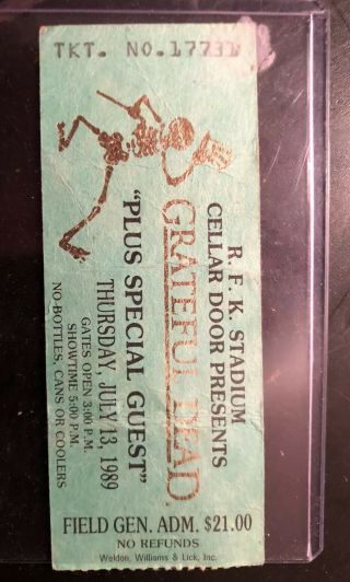 Grateful Dead Jerry Garcia Ticket Stub RFK Stadium 7/13/89 Washington DC Funko 3