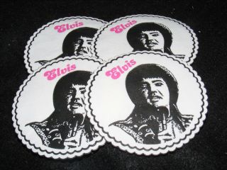 4 Elvis Presley Paper Collectible Vintage Coasters Oddball Elvis Item Cool Fun