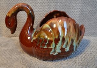 Vintage Rare Ccc Pottery (canadian Ceramic Craft) Fire Glaze 8 " Swan @ 1960s