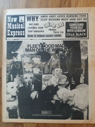 Nme Newspaper April 5th 1969 Fleetwood Mac Man Of The World Cover