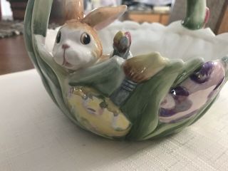 Fritz & Floyd Essentials - Painting Easter Eggs - Bunny In Basket Bowl