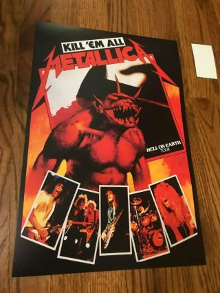 Metallica Kill Em All Hell On Earth Tour Cardstock Poster 12 " X 18 "