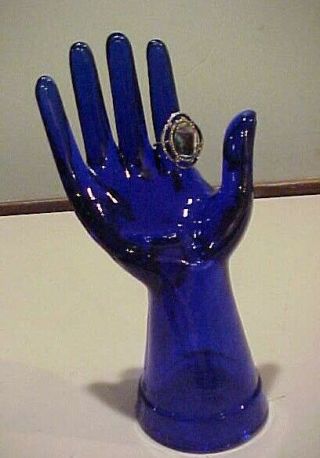 Vintage,  Cobalt Blue,  Glass Hand,  Art Deco,  Jewelry/ Ring Holder