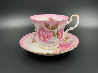 Royal Albert Pink Rose Radiance Series Tea Cup Saucer Set Bone China England