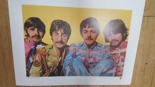 THE BEATLES Sgt.  Pepper ' s Lonely Heart Club Band Lithograph POSTER John Lennon 5