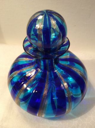 Vintage Venetian Murano Art Glass Perfume Bottle 2 3/4”