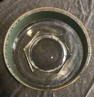 Vintage Jeanette HELLENIC GREEN WEDGEWOOD GREEK Large Glass Bowl 3