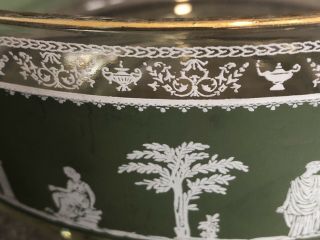 Vintage Jeanette HELLENIC GREEN WEDGEWOOD GREEK Large Glass Bowl 5