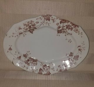 Antique Colonial Pottery Stoke England " Severn " 12 " X9 " Oval Platter Transferware