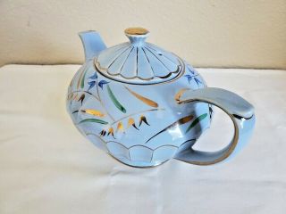 Vintage Sadler England Teapot Blue Gold Trim 2385 PR 4