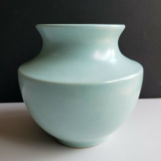 Vintage Metlox Pottery California 5 " H Poppytrail Turquoise Blue Vase