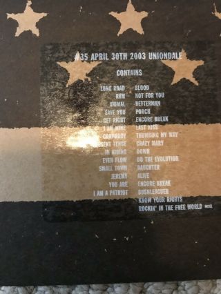 Pearl Jam Uniondale 2003 Riot Act Tour Bootleg CD Set 2