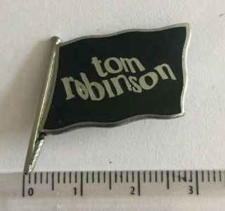 Vtg Tom Robinson Band Flag Enamel Metal Pin Badge Rock Band Music