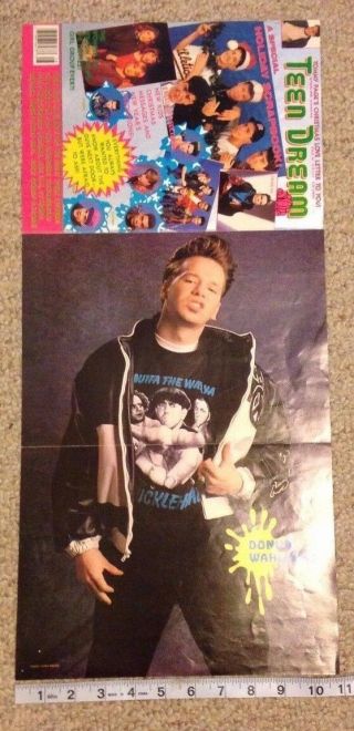 Joe McIntyre Kids On The Block 3 page poster pinup 11x23 Donnie Wahlberg 2
